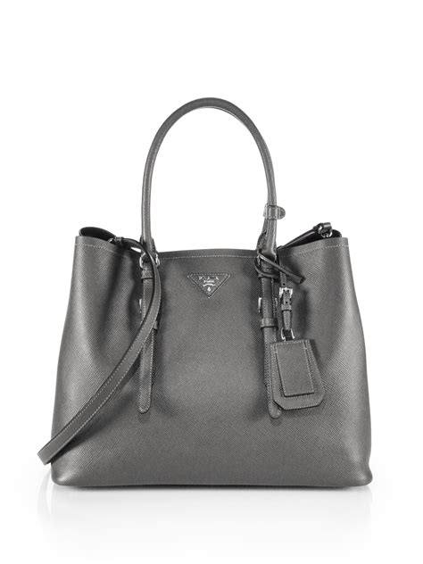 prada grey leather bag|Prada bags saffiano leather.